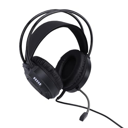 Wired Gaming Headset, 7.1 Surround Sound RGB Over Ear Headphones with Noise Cancelling Mic, 50mm Driver, Memory Foam Earpads for PC, Switch (Black) - color: Black