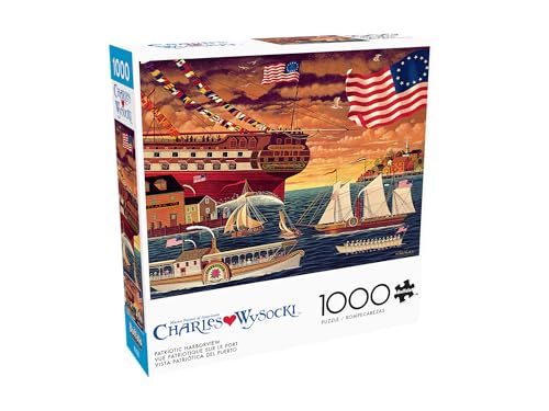 Buffalo Games - Charles Wysocki Patriotic - 1000 Piece Puzzle for Adults | Art by Charles Wysocki, Frameable Art, Made in USA, Recycled Board, Includes Poster, Challenging, intermediate to expert