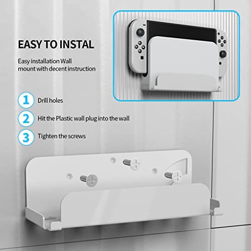 Wall Mount for NS Switch, Controller Wall Mounted Hanger Holder Console Storage Rack Space-saving Behind TV for Switch OLED