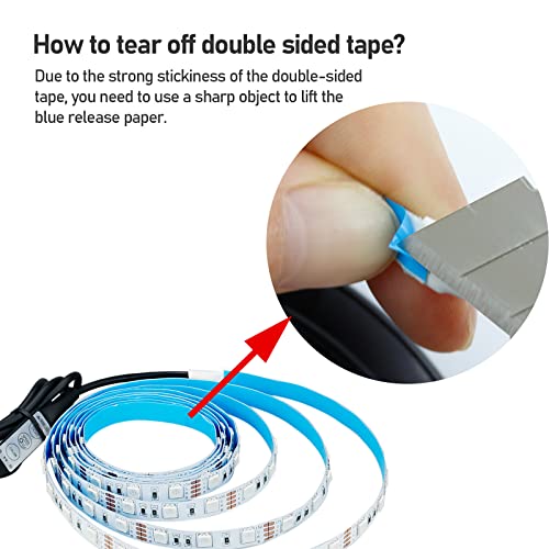 5V USB RGB LED Strip Light USB Powered 13.2ft/4M (2pcs x 6.6ft) 240LED | Flexible SMD 5050 with Controller Dimmable 19 Dynamic Modes 20 Static Colors No-Waterproof IP20 LED Tape Lights - color: RGB (Red, Green, Blue)