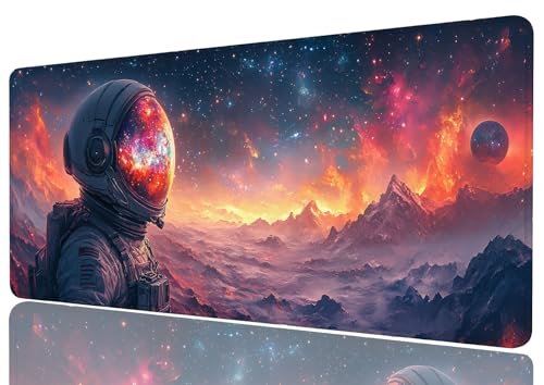 Astronaut Mouse Pad Large Space Galaxy Planet Colorful Mousepad XL Large Gaming Mouse Pad Laptop Keyboard Mat Desk Pad Ideal for Office, Home, or Remote Work 31.5x11.8 Inch - color: Astronaut, size: 31.5L x 11.8W inches