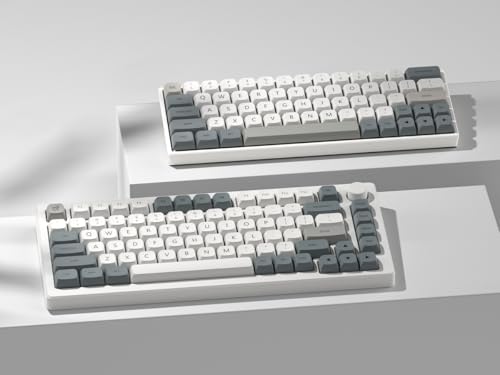 dagaladoo Retro PBT keycaps Set, XDA Profile Keyboard Keycaps | Dye Sublimation,Retro White/Grey Custom keycaps for 60% 65% 75% 100% Cherry-MX switch Mechanical Keyboard - color: Retro Grey (XDA)