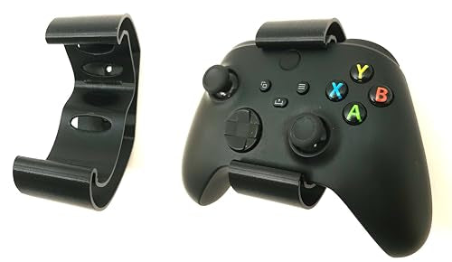 Controller Holder – Under Desk or Wall Mount Compatible with PS5 DualSense and Xbox Controllers | Quick Snap-in Design | Made in USA - color: Black, size: Xbox
