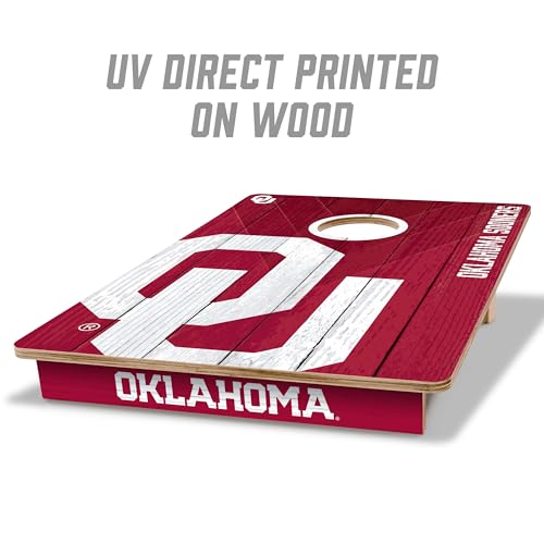YouTheFan NCAA 2’ x 3’ Wood Cornhole Game with Logo Bags - color: Oklahoma Sooners