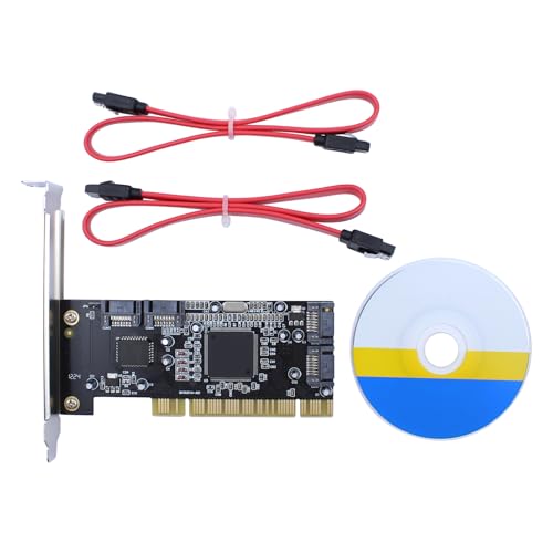 ApplianPar 4 Ports PCI SATA Raid Controller Internal Expansion Card Adapter, PCI to SATA Adapter Converter with 2 Sata Cables for Desktop PC HDD SSD 754914477846