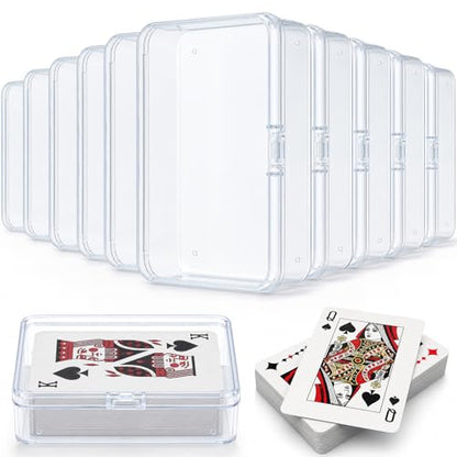 Kitoyz Playing Deck Card Cases Clear Plastic Trading Card Storage Box Acrylic Card Holder Box Compatible with Collectible Trading Card Cases, Each Case for 100 Pcs Cards (12 PCS) - size: 12PCS