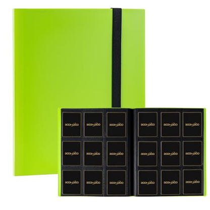 Card Binder 9 Pocket Holds 360 Cards,Trading Card Binder (Apple Green) | Senior and Sturdy Side-Loading Album,Intended For YuGiOh,MTG, TCG,Game Cards & Baseball Card Binde - color: Apple Green