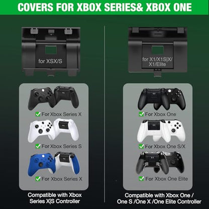 Charger Station for Xbox One Controller Rechargeable Battery Packs for Xbox, 2x4800mWh Rechargeable Batteries for Xbox Series X/S&One/S/X/Elite Controller Charging Dock-4 Battery Covers