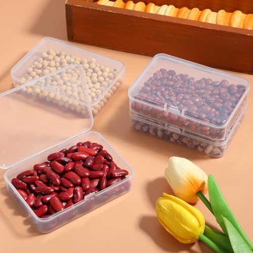 24pcs Plastic Playing Card Boxes,4.1 X 3 X 1 Inches Transparent Clip-On Playing Card Case,Trading Cards Storage Box for Men Women Collecting and Classifying