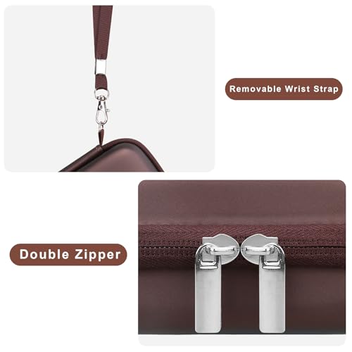 Canboc Hard Case for KODAK PIXPRO FZ55/ FZ45/ FZ43/ FZ53 16MP Digital Camera, Vlogging Camera Bag, Zipper Mesh Pocket fit Cable, SD Card, Brown (Case Only) - color: T-Brown