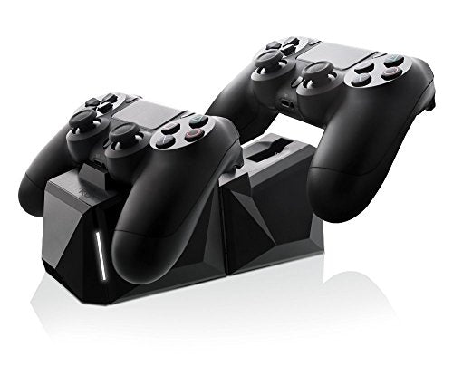 Nyko Charge Block Duo - 2 Port Controller Charging Station with Patented Charging Dongles and Micro-USB/AC Power Cord for PlayStation 4 - style: Duo