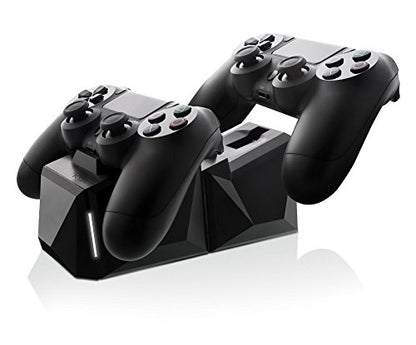 Nyko Charge Block Duo - 2 Port Controller Charging Station with Patented Charging Dongles and Micro-USB/AC Power Cord for PlayStation 4 - style: Duo