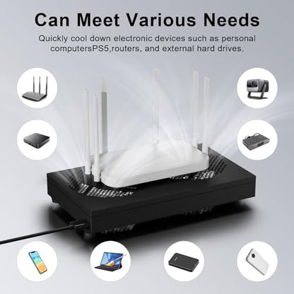 USB Computer Cooling Fan - High Airflow for Routers, PS5, Small Electronics - Up to 1900RPM - style: Black 260mm