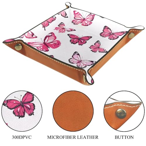 Pink Butterflies Dice Tray Dice Rolling Tray Folding Dice Holder for Dice Games, Like RPG, DND and Other Table Games - color: Multi 2