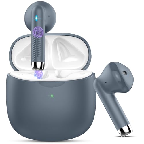 Wireless Earbuds, Bluetooth 5.4 Headphones in Ear with Noise Cancelling Mic, Bluetooth Earbuds Stereo Bass, IP7 Waterproof Sports Earphones, 32H Playtime USB C Charging Ear Buds Gray for Android iOS - color: Dark Gray