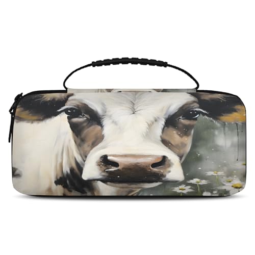 Adornori Cow Carry Case Compatible with Nintendo Switch 2, with 20 Games Cartridges, Farmhouse Portable Travel Carrying Case Pouch for Accessories & Games - color: Multicolor 5
