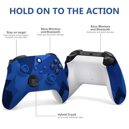 Xnmbbyzl Xbox One Controller,Wireless Controller Compatible with Xbox One/One S/One X/One Series X/S/PC，with 3.5mm Audio Jack,with 2.4GHz Wireless Adapter，Camo Blue