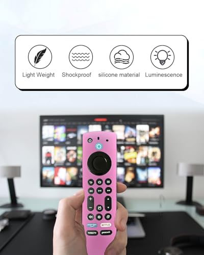 2-Pack Silicone Remote Cover for Toshiba/Insignia, Green & Pink | Soft Silicone Remote Covers with Anti-Slip Grip, Drop-Resistant Protection, Includes Lanyard, for Toshiba /Insignia Remotes - color: Green + Pink
