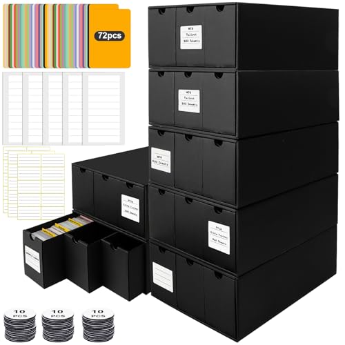 Trading Card Storage Box, Includes 21-600 CT Boxes & Card Dividers, + Trading Card Organizer for Collectible Card Games, for TCG, MTG, PTCG, Baseball Cards, with Labels & Tapes - color: 21-600 CT Boxes
