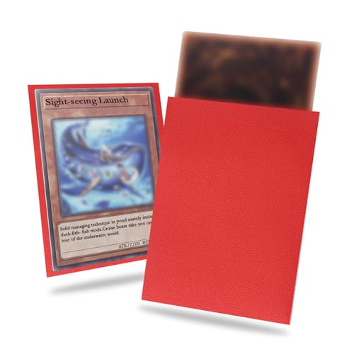 Ruby Card Sleeve 200 Pack Compatible with Yu-gi-oh Card Sleeve Japanese Small Card Sleeves Photocard Sleeves, Back Textured Perfect Shuffling, Protect Your Japanese Sized Photocard Never Tear - color: Ruby