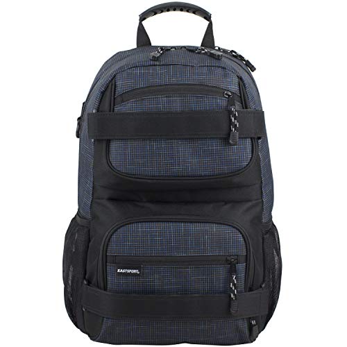 Eastsport Travel Skateboard Backpack Double Strap Laptop Bag Multi-Sport Design for Men and Women, Navy Gradient Ripstop - color: Navy/Gradient Ripstop Print