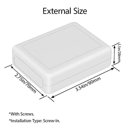 LeMotech Project Box 10 Pieces ABS Plastic Electrical Project Case Small Junction Box for Electronics White 3.54 x 2.75 x 1.10 inch (90 x 70 x 28 mm) - color: 10 pieces, size: 3.54"x 2.75"x 1.10"