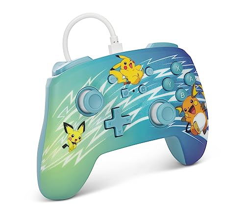 PowerA Enhanced Nintendo Switch and Switch 2 Wired Controller - Pikachu Evolution, Pokemon Switch Controller, Mappable Gaming Buttons, Officially licensed - color: Pikachu Evolution