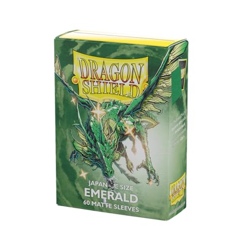 Dragon Shield | Japanese Size Card Matte Sleeves | 60 CT - Smooth & Tough Premium TCG Sleeves - Compatible with Yu-Gi-Oh, Naruto, Cardfight & Vanguard | Emerald - color: Emerald Matte