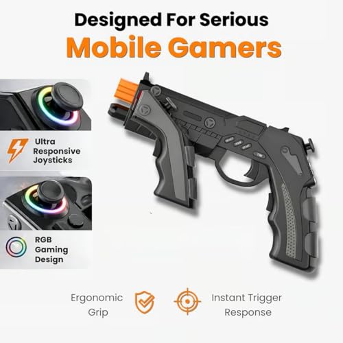 G1 Pro Mobile FPS Controller, Wireless Bluetooth Somatosensory Shooting Realistic Gun Stock for Phone & Pad, AR Gaming Joystick with Trigger for FPS & Mobile Shooters