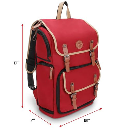 ENHANCE Designer Edition TCG Backpack - MTG Deck Bag Card Binder Space, TCG Deck Box Storage, MTG Playmat Holder - Card Storage Compatible with Magic the Gathering, Pokemon, Lorcana (Canvas Red) - color: Canvas Red