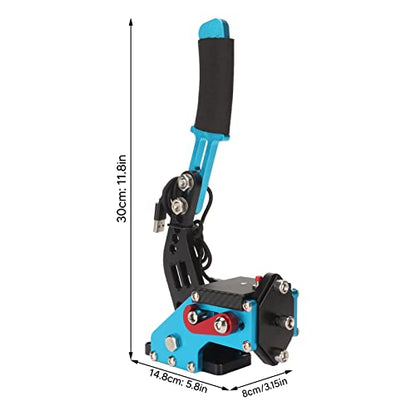 Septpenta USB Handbrake, 2 in 1 Computer Simulation Racing Game Handbrake, 64 Bit Universal Handbrake, Plug and Play for G27 G25 G29 T500 T300, Windows(Blue) - color: Blue