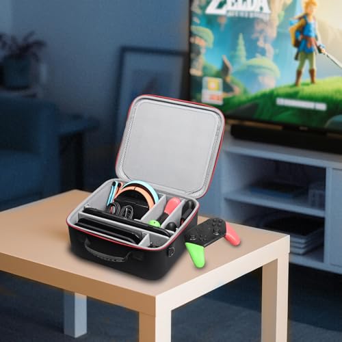 RLSOCO Carrying Case for Nintendo Switch 2 - Hard Travel Case for Switch 2 Console,TV Dock,Switch 2 Pro Controller,Joy-Con 2 Charging Grip,AC Charger,Joy-Con 2 Wheel,Camera,Game Cards and More - color: Large Case Black