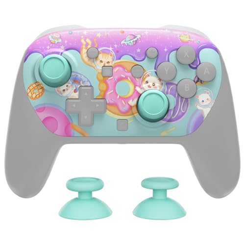 eXtremeRate DIY Replacement Faceplate Shell for Nintendo Switch 2 Pro Controller, Custom Front Housing Case, Thumbsticks and Screwdriver Tools for Switch 2 Pro Controller - Donut Odyssey - color: Donut Odyssey