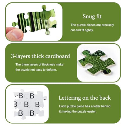 Impossible Puzzle for Adults 1000 Piece, PICKFORU Verdant Path Jigsaw Puzzle Nature Plant, Forest Puzzle Landscape Scenic Tree - style: Verdant Path Puzzle