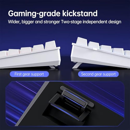 MCHOSE ACE 68 Magnetic Switch RGB Gaming Keyboard,60% Hall Effect Rapid Trigger Adjustable Actuation Hot Swappable Wired Mechanical Keyboard 8K Hz Polling Rate for PC/Mac Gamer (White) - color: White-Blue Ice Magnetic Switch