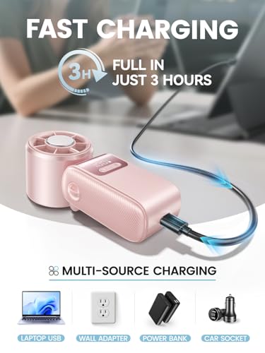 Portable Mini Handheld Fan, Small Hand Fan with Ice Cooler, 100 Speeds, 11Hrs Cooling Time, 20000 RPM Turbo Hand Held Fan for Travel, Outdoor, Beach & Makeup Pink - color: Pink