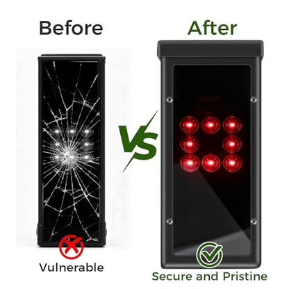 Protective Shield for Square Golf Launch Monitor, Metal Square Golf Protective Case with High-Transparency Acrylic Panel, Indoor/Outdoor Use, Protects Against Collisions