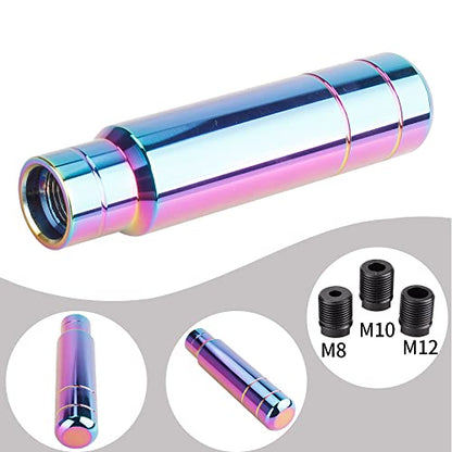BARTOO Aluminum Alloy Heavy Weighted Shifter Knob, 5" Auto Gear Shift Knob, Car Gear Lever Stick Shifter Handle,with 3 Threaded Adapters M8 M10 M12,Fit Most Automatic Manual Vehicle(Neo) - color: Neo