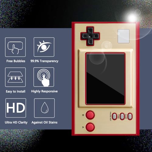 Orzero (4 Pack) Tempered Glass Screen Protector Compatible for GAME & Watch The Legend of Zelda/Super Mario Bros, Protector De Pantalla 9 Hardness High Definition Anti-Scratch Bubble Free - size: GAME & Watch The Legend of Zelda/Super Mario Bros