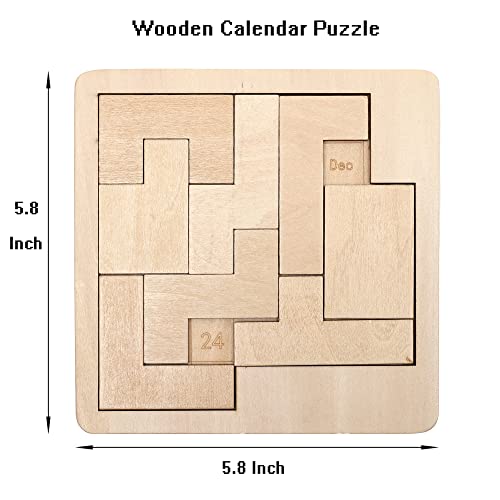 Easter Day Gifts for Him,Daily Calendar Puzzle-Wooden Puzzles for Adults-A Puzzle to Challenge 365+ Date,Chirstmas White Elephant Gifts for Men,Office Logic Puzzles (1 Pack) - style: 1 Pack