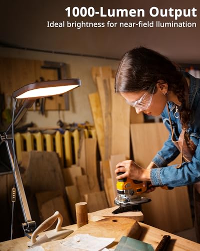 UBeesize Streaming Light, 8" Light for Desk with C-Clamp and Multi-Angle Adjustable Arm, Streaming Light for Home Office, Zoom Meetings, Video Conferencing, Gaming, Recording, and Live Streaming