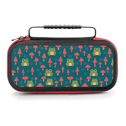 AoHanan Switch Game Case with 20 Games Cartridges Hard Shell Travel Protection Storage for Console & Accessories - color: Frog And Mushrooms