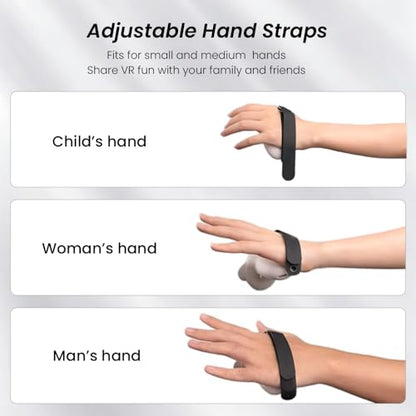 ZVTE Head Strap for Meta Quest 2, All-in-One VR Accessories Kit with Replacement Strap, Controller Grips, Silicone Face Pad Cover, Thumb Caps for Oculus Quest 2