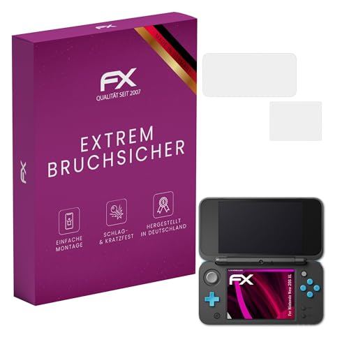 atFoliX Plastic Glass Protective Film compatible with Nintendo New 2DS XL, 9H Hybrid-Glass FX Screen Protector (Set of 1) - color: FX-Hybrid-Glass — Set of 1, size: New 2DS XL