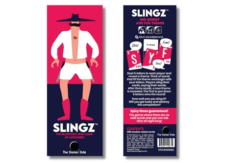 Slingz - The Quick and Hilariously Spicy Categories Card Game | 2-7 Players | for Adults, College Students, Game Nights, Parties and More | by The Darker Side Games - style: 18 and up - Adult