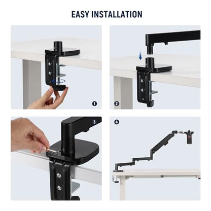 Neewer Low Profile Mic Arm Desk Mount, 360° Swivel Boom Arm with Pneumatic Damping Adjustable, Cable Management, Compatible with Shure MV7 SM7B Blue Yeti Gaming Streaming Podcast Microphone, MS002 - style: MS002