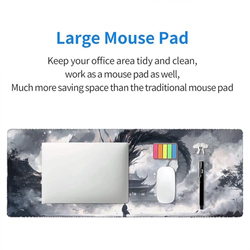 Dragon Gaming Mouse Pad Desk Pad Fantasy Creature Mysterious Oriental Dragon Large Gaming Mouse Mat with Stitched Edges,Non-Slip Waterproof Rubber Base Mouse Mat 31.5"x11.8" - color: Dragon, size: 31.5" x 11.8"