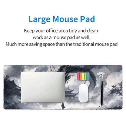 Dragon Gaming Mouse Pad Desk Pad Fantasy Creature Mysterious Oriental Dragon Large Gaming Mouse Mat with Stitched Edges,Non-Slip Waterproof Rubber Base Mouse Mat 31.5"x11.8" - color: Dragon, size: 31.5" x 11.8"