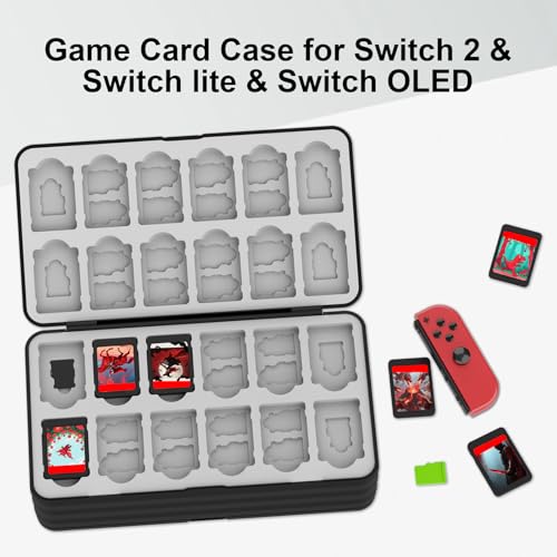 iPLYGAM Switch Game Case Holder for Nintendo Switch 2/OLED/Lite with 96 Cartridge Slots and 160 Micro SD Card Storage, Portable Game Protective Organizer Traveler Gift Accessories