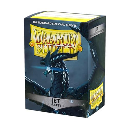 Dragon Shield | Standard Size Card Matte Sleeves | 100 CT - Smooth & Tough Premium TCG Sleeves | Compatible with Pokemon, Flesh & Blood, One Piece & Magic the Gathering | Jet - color: Jet